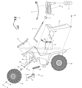 Page A Diagram and Parts List for 76990-9993  Power Wheels Ride-On ATVs